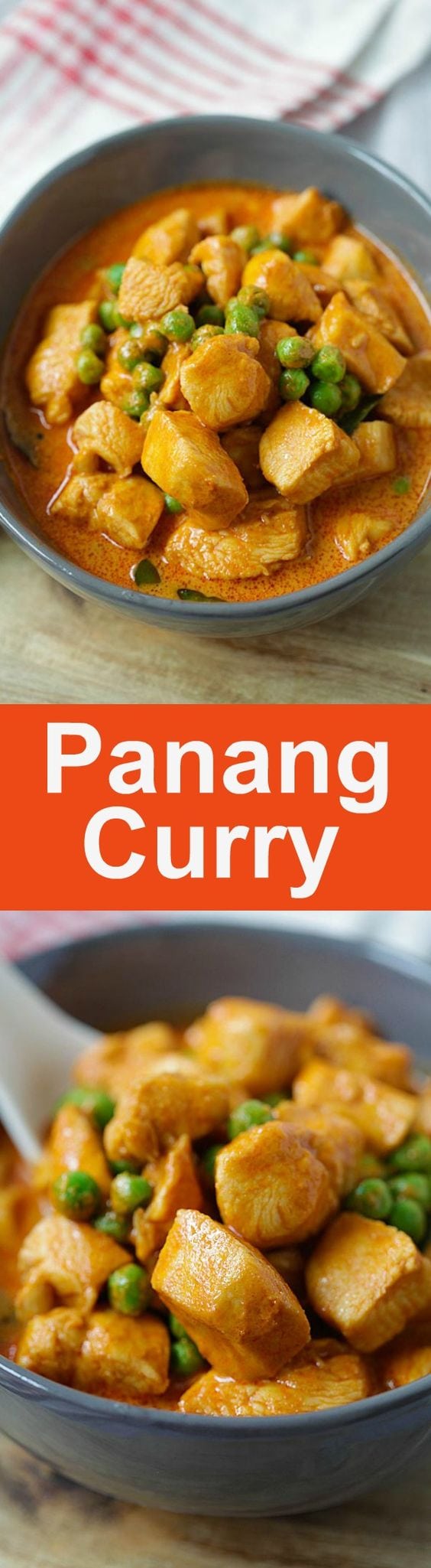 Panang Curry - Thai Panang curry with chicken and green peas. Easy 20-minutes homemade Panang curry recipe that is better than restaurants | rasamalaysia.com